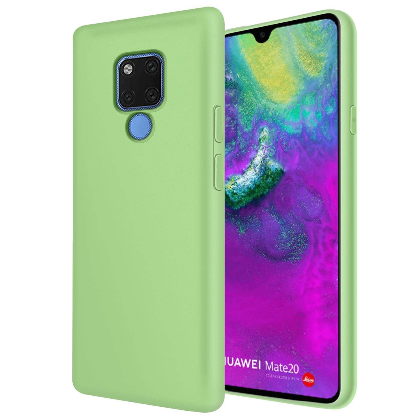 Verco Cover compatibile Huawei Mate 20 Custodia, Silicone Liquido Gel Morbida per Huawei Mate 20 Case, Verde Menta