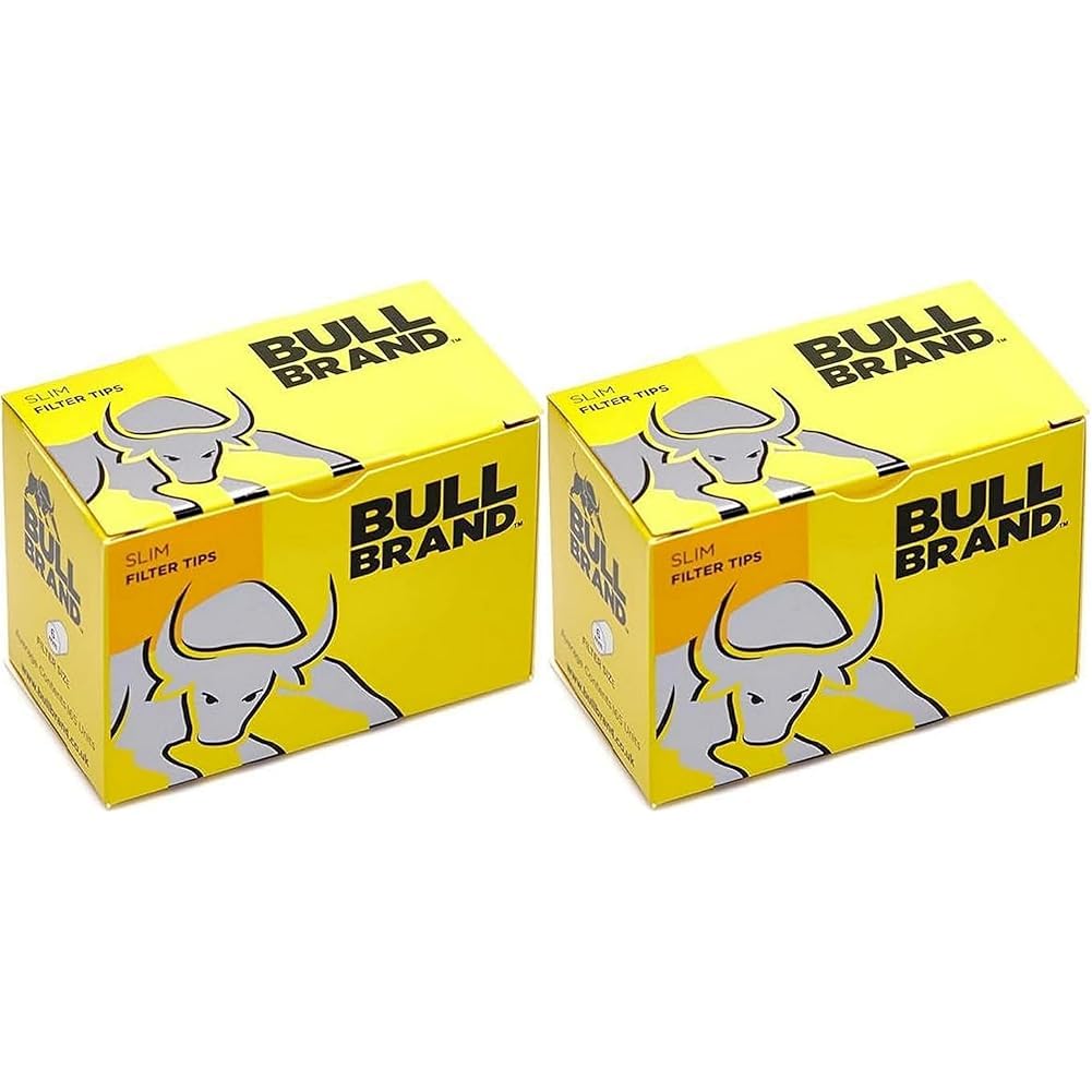 Bull BrandSlim Filter Tips - 6mm Quality Slim Filters for Rolling Cigarettes, Paper Wrapped and Precision Cut for a More Consistent Smoke - 20 Packs of 165 Pieces (Total 1650 Pieces)