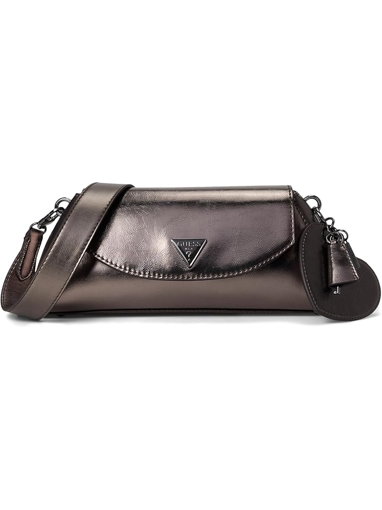 Pewter GUESS Bolena Flap Shoulder Bag
