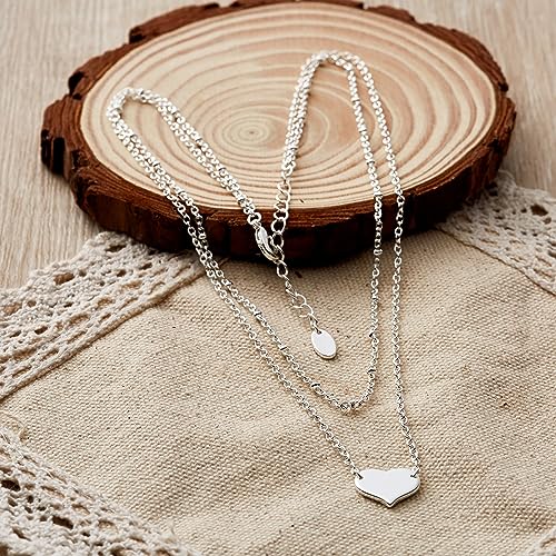 Philip Jones Silver Plated Double Layered Heart Necklace - Image 4