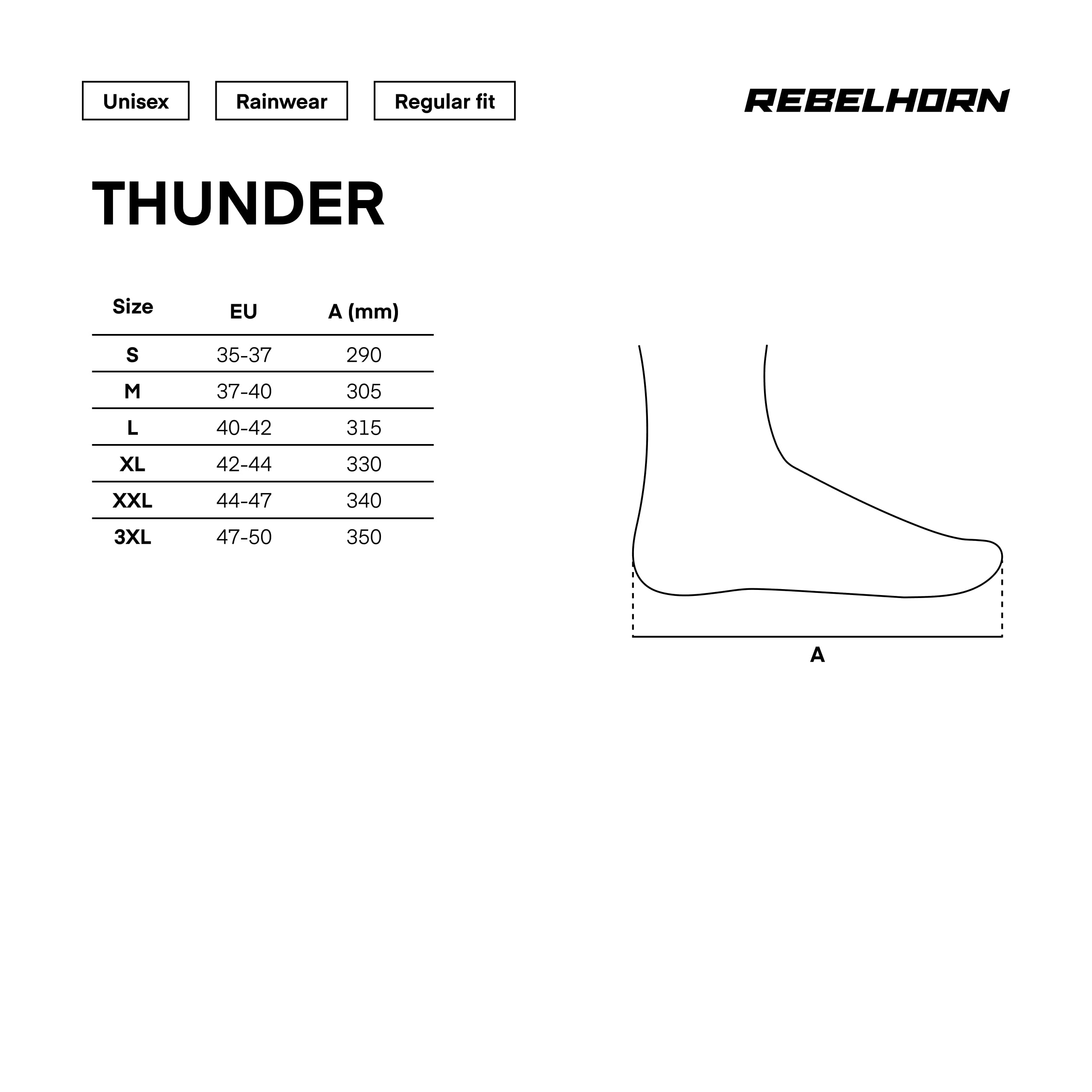 REBELHORN Thunder Copertura Antipioggia Impermeabile per Stivali da Moto | Suola Antiscivolo | Fasce Elastiche | Elementi Riflettenti