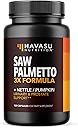 Saw Palmetto Supplement with Stinging Nettle and Pumpkin Seed Extract - Advanced 3X Formula - DHT Blocker Urinary Health and Prostate Support for Mens Health - Vegan, Non-GMO Capsules - 2 Month Supply