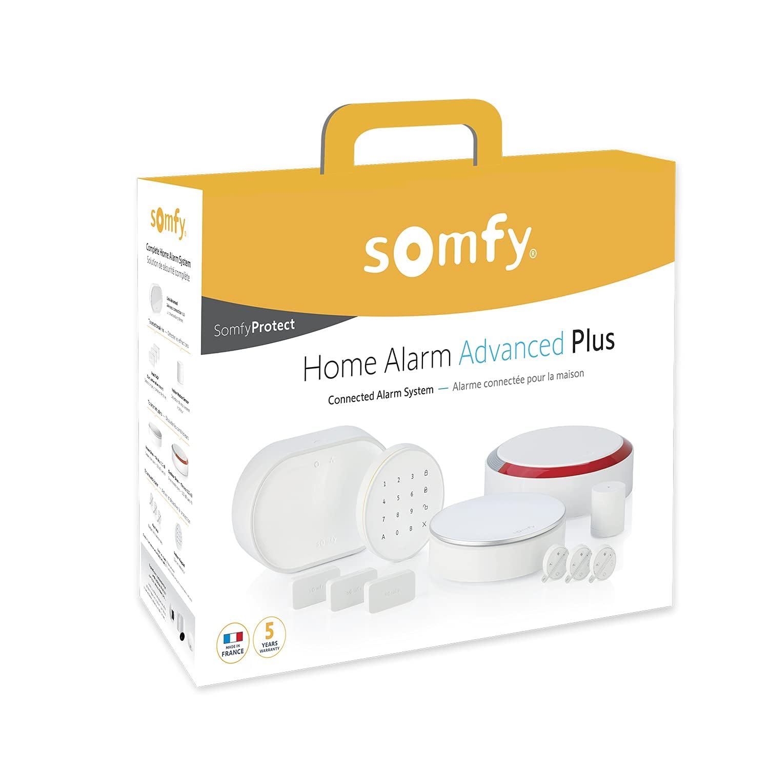 Somfy 1875255 - Home Alarm Advanced Plus - Alarmanlage Haus-Hausautomation - Alarmanlage Wohnung & 3 Schlüsselanhänger - Sicherheitssystem für das Haus - Kompatibel mit Alexa, Google, Tahoma
