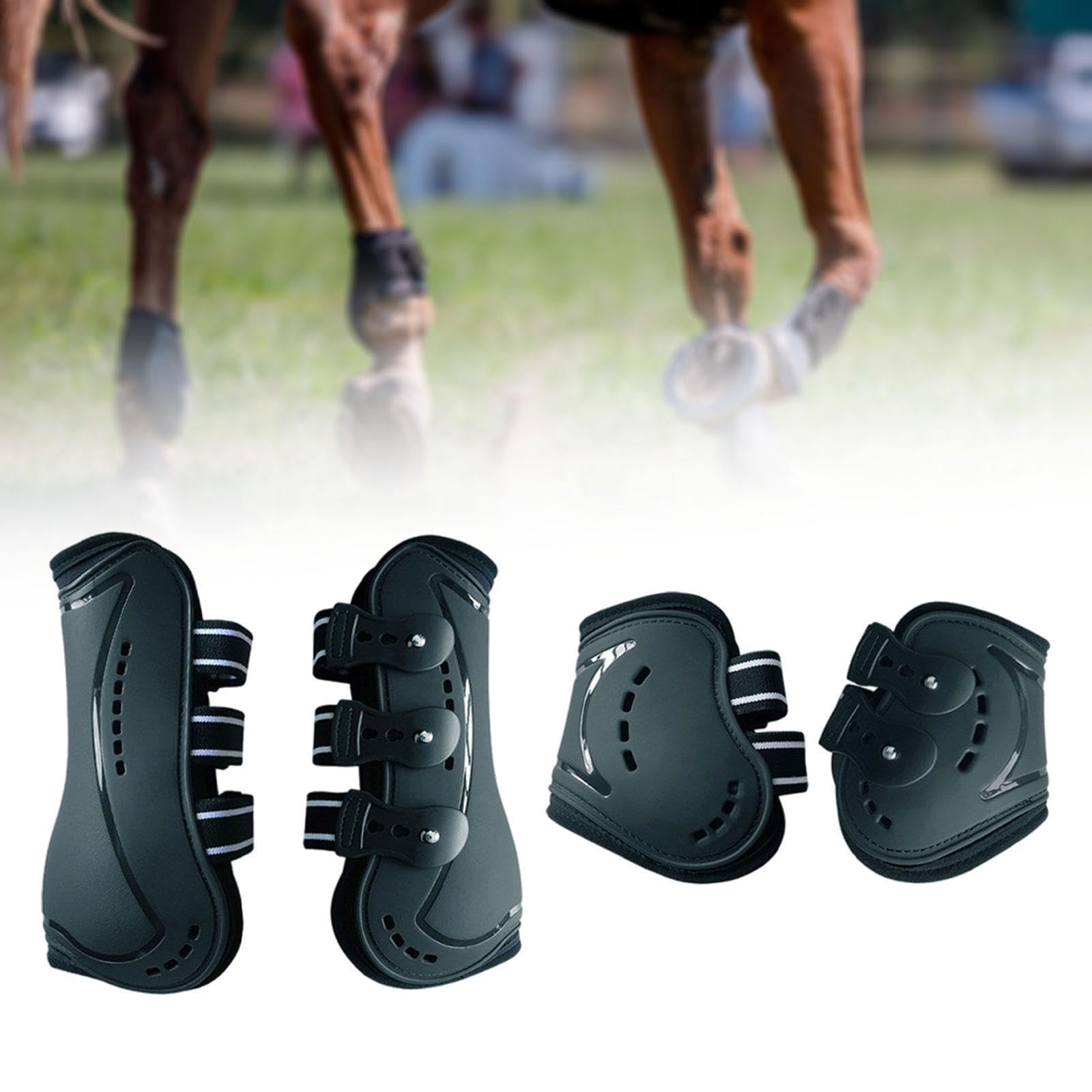 4 Piezas Botas para Caballo Protectores de Piernas Gears de Neopreno Material Resistente a Desgaste Accesorio Ecuestre Adecuado para Práctica Entrenam