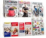AdirOffice Hanging Magazine Rack - Wall Mounted Newspaper & Brochure Holder - Durable, Adjustable, Clear Acrylic Storage Pockets - Easy Installation (29'' x 23'', Clear)