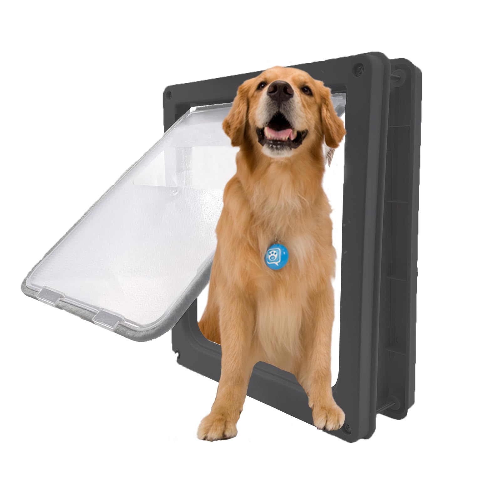 Large Dog Door, Magnetic Door for Pets up to 100 lb, 16.9" × 13.9" Doggie Door, Suitable for Interior & Exterior Doors