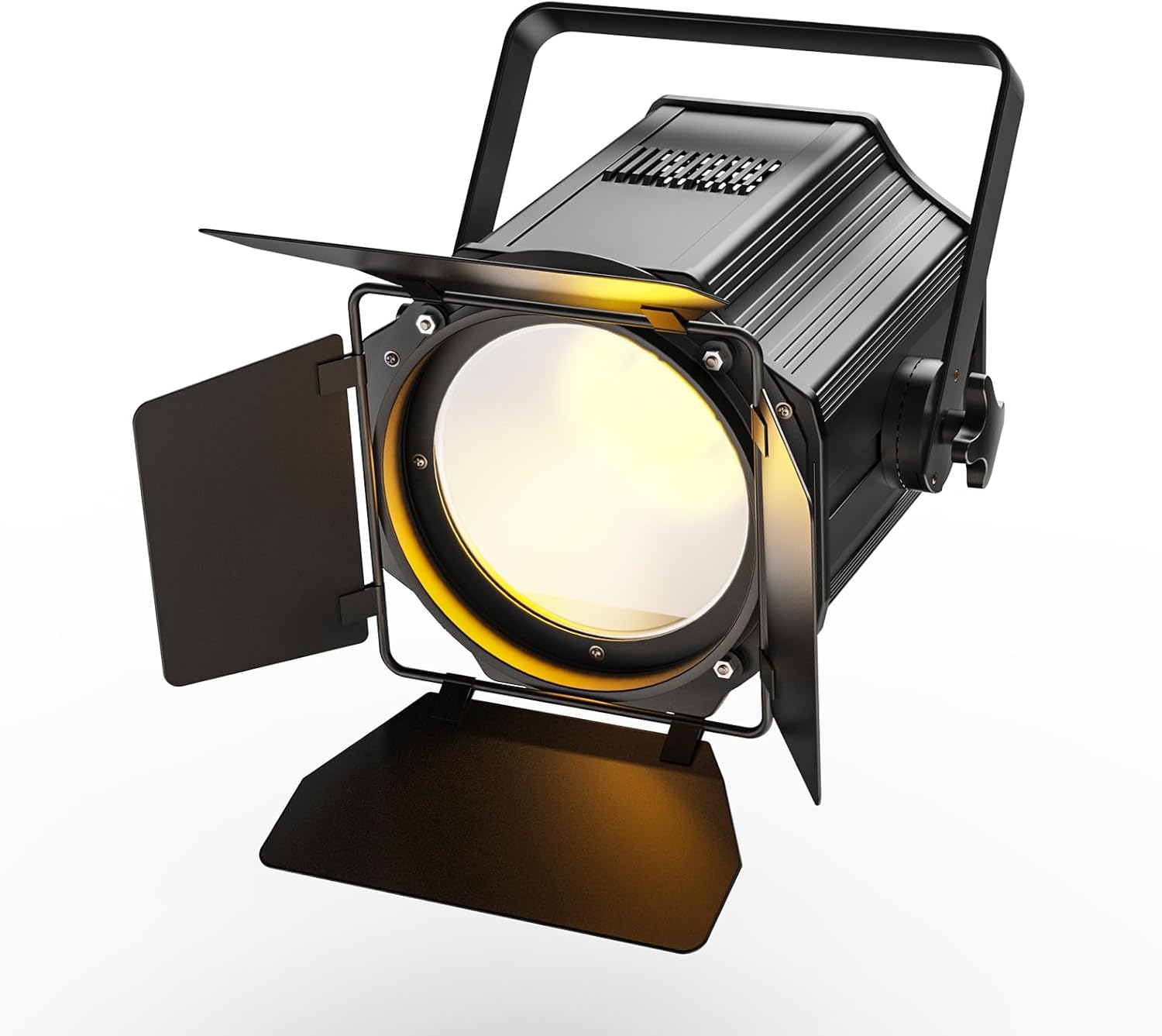 Lampes de scène LED COB 200 W avec portes de grange, 2 en 1 blanc froid et blanc chaud 3200-6500 K LED par projecteur DMX512 activé par son pour DJ, fêtes, mariages, concerts, expositions