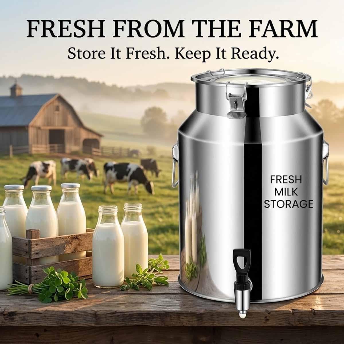 Jarra Para Leche De Acero Inoxidable Recipiente De Líquidos