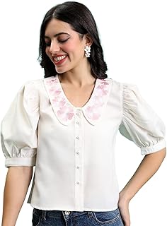 tokyo talkies Women's Regular Fit Shirts | Solid | Short Sleeves | Club Collar-picture-30