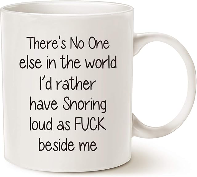 Funny Snoring Mugs for Husband Who Snore, Best Gift for Valentine's Day and Wedding Anniversary White 11 Oz