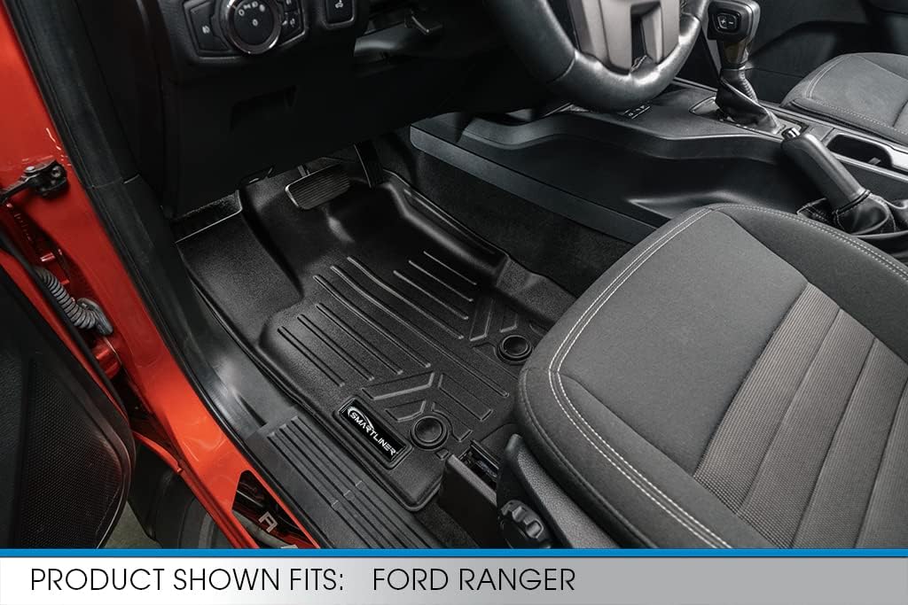 SMARTLINER Custom Fit Floor Mats 1st Row Liner Set Compatible with 2019-2023 Ford Ranger - Image 2