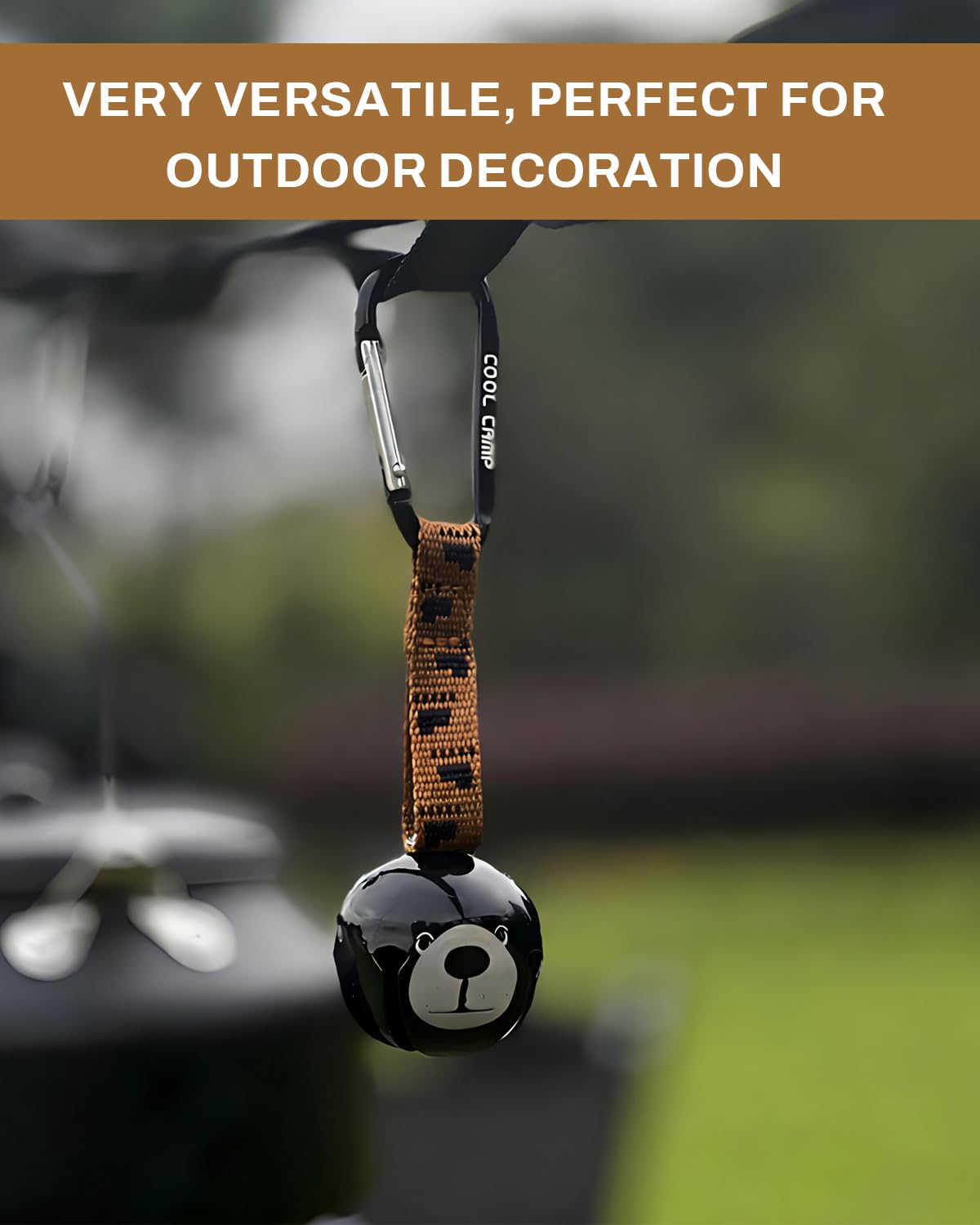 1 pieza Práctico Campana Oso Campana de Advertencia, Campanas Seguridad Decorativas Únicas para Mochilas, Campanas Oso ruidosas para Senderismo, Camping al Aire Libre Pesca Escalada(Negro)