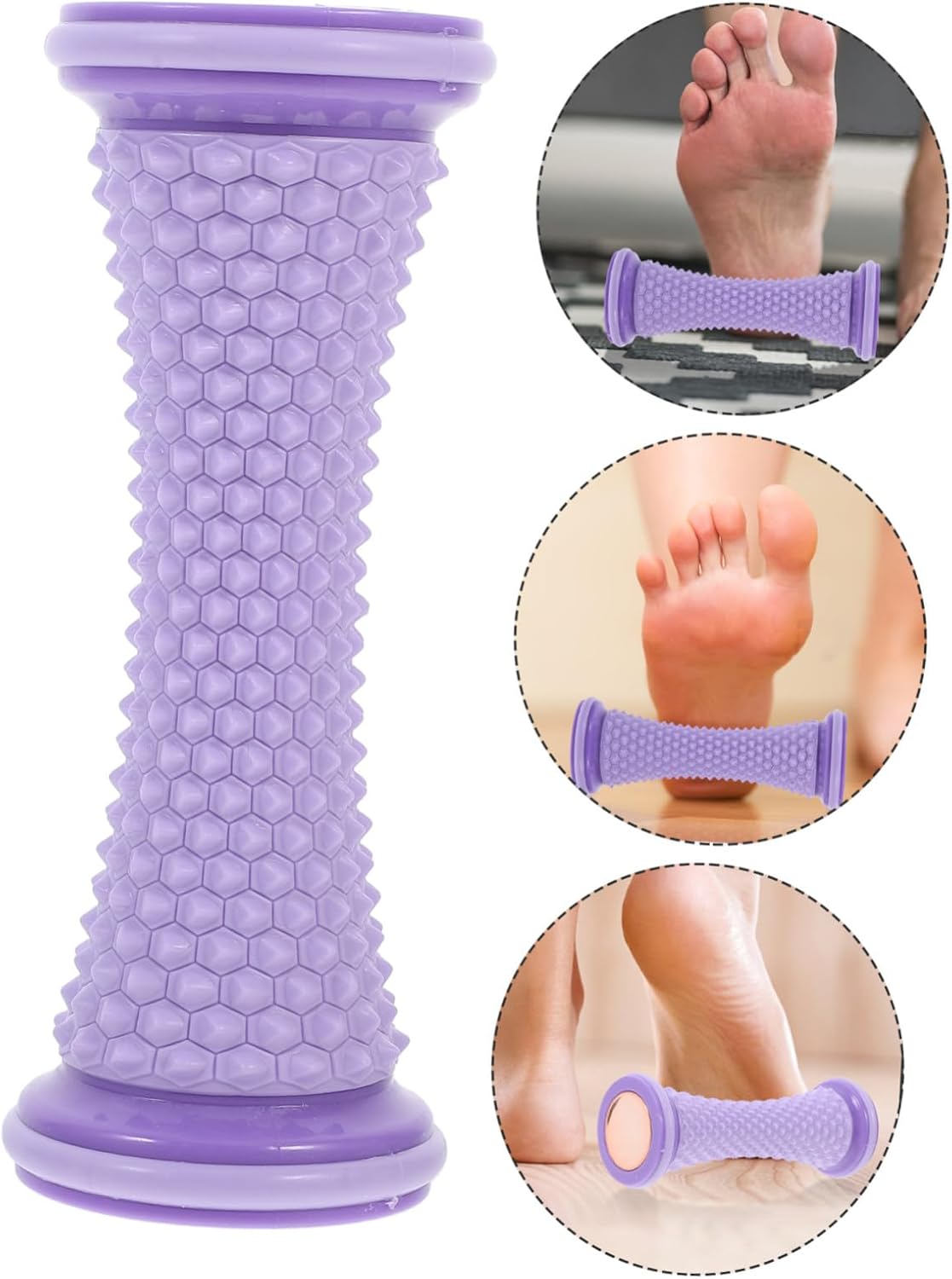 2pcs Portable Foot Muscle Roller Massager TPR Construction Ergonomic Plantar Foot Relief Tool for Heel and Circulation Enhancement at Home Office