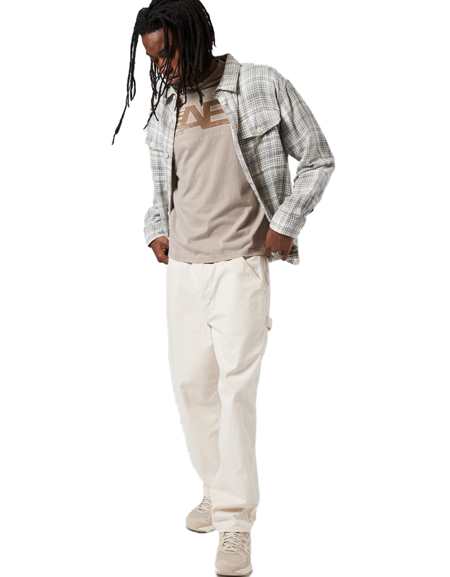 American EagleMens G Ss 24/7 Set In Tee- Cvc Faux Hthr + Magic White Tumble