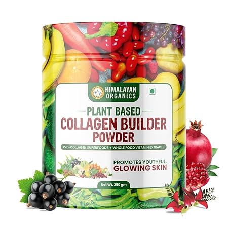 Himalayan Organics Plant Based Collagen Builder Powder With Vitamin C & Biotin, Pack of 250g |Promote Youthful Glowing Skin, Hair & Nails | Repair Spots And Wrinkles