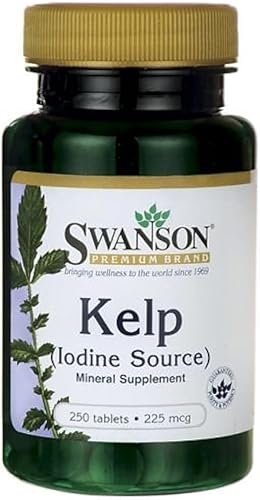 Kelp (Yodo Fuente) 225mcg 250pestañas Swanson, SW337, 1