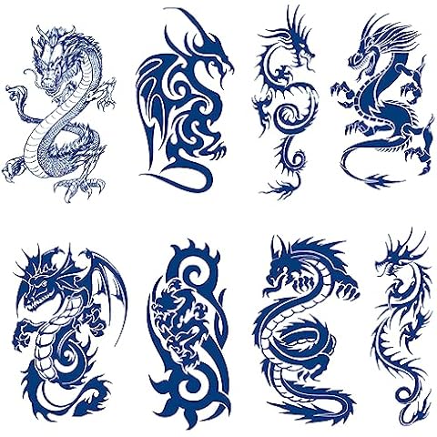 Fake Realistic Totem Tattoos, 8-Sheet Plant-Based Ink Animal Tattoos Tattoo Stickers, 2 Weeks Long Last Waterproof Semi-permanent Temporary Tattoos for Adults Men Women Girls Kids Cover