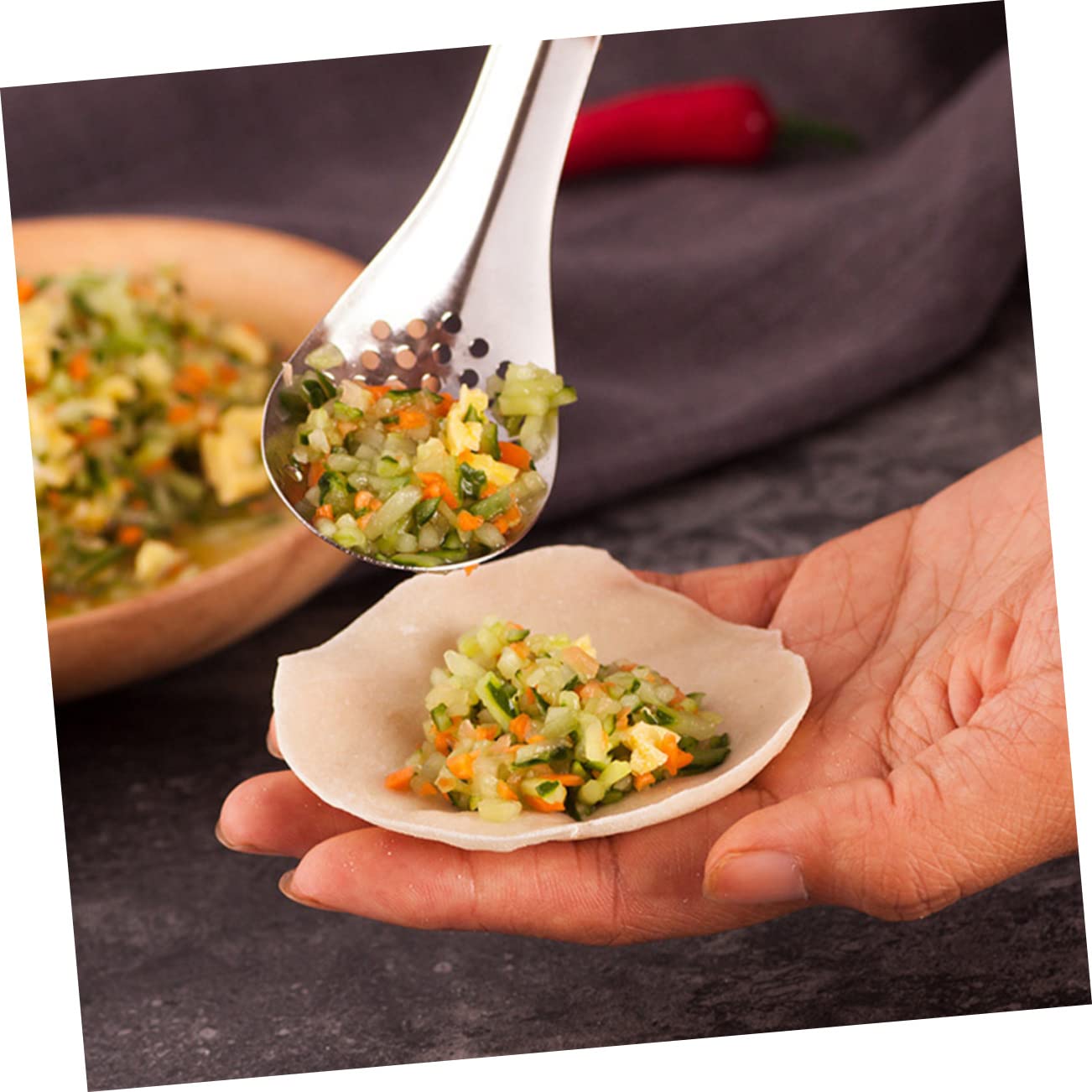 GRIRIW Ergonomic Handle Small Slotted Spoons 3 Piece Set 304 Stainless Steel Colander for Kitchen