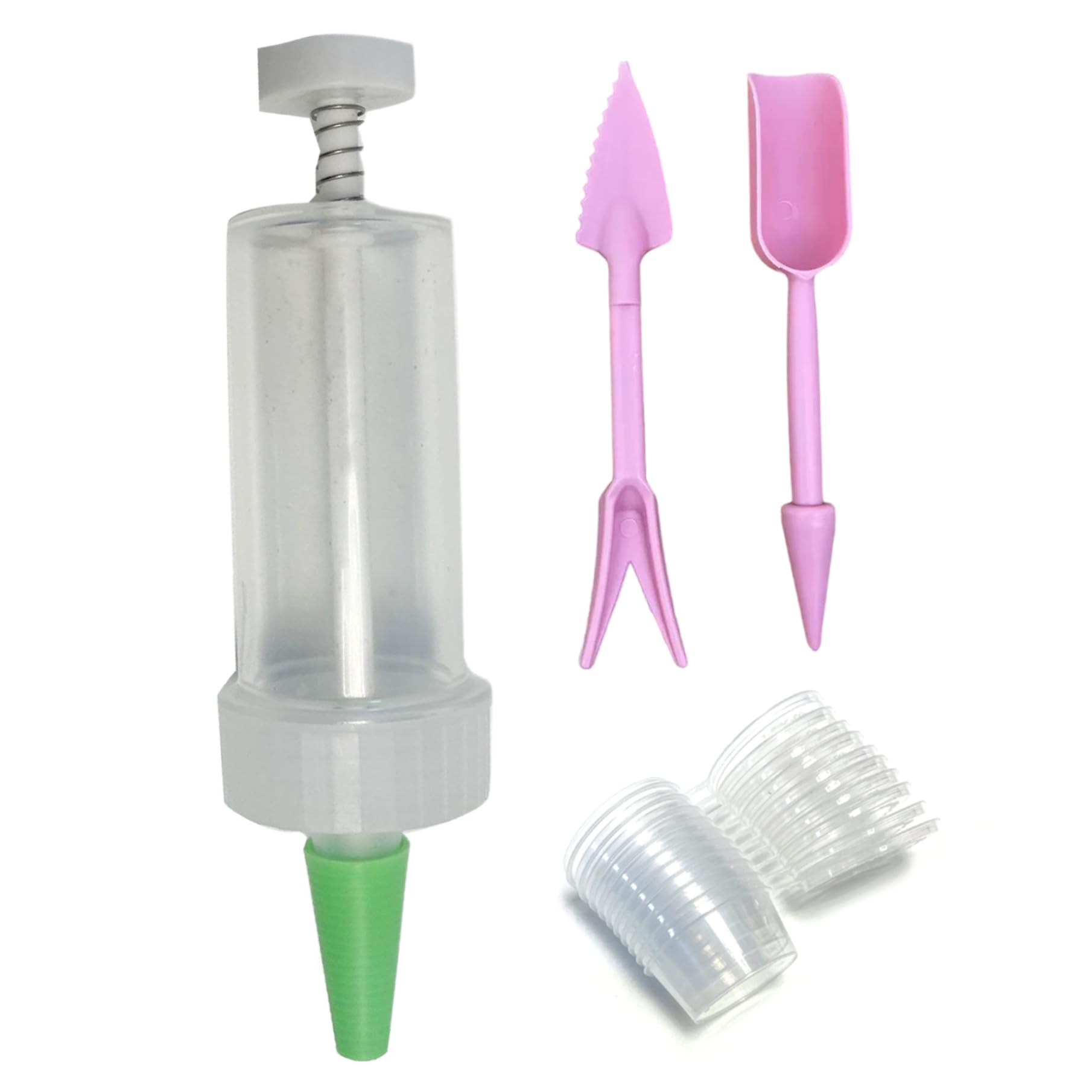 Nirelief 3Pcs Seed Planter Tool Set Upgrade Portable Handheld Multifunctional Small Sowing Seed Dispenser for Tiny Seeds, with 2 Shovels Dispenser for Small Seeds Dibber