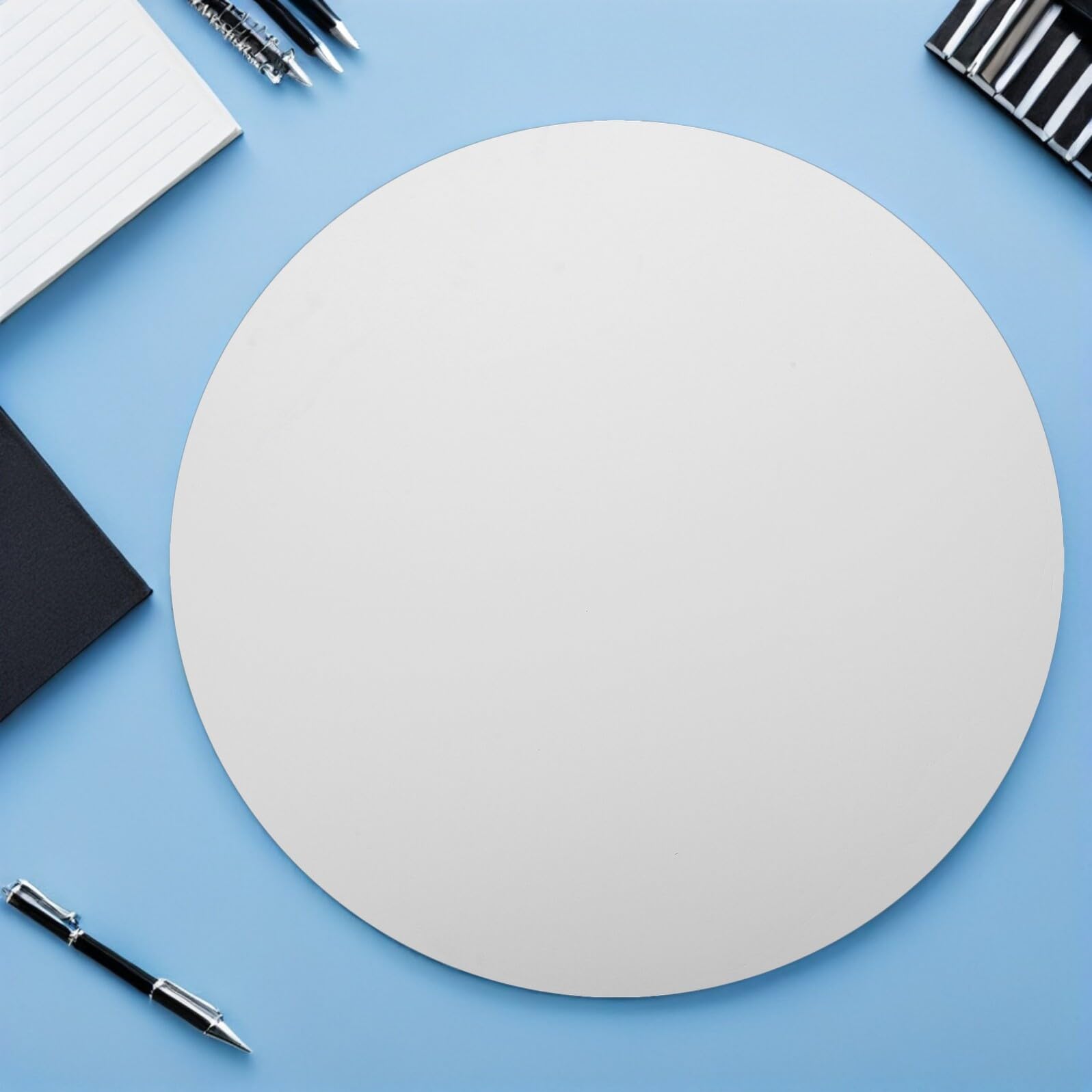 UKCOCO Runde Leinwandplatten Leicht zu Reinigen aus Canvas Weiß 4 Stück 40cm für Ölmalerei und Acrylmalerei für Kunstpraxis und Kunstunterricht
