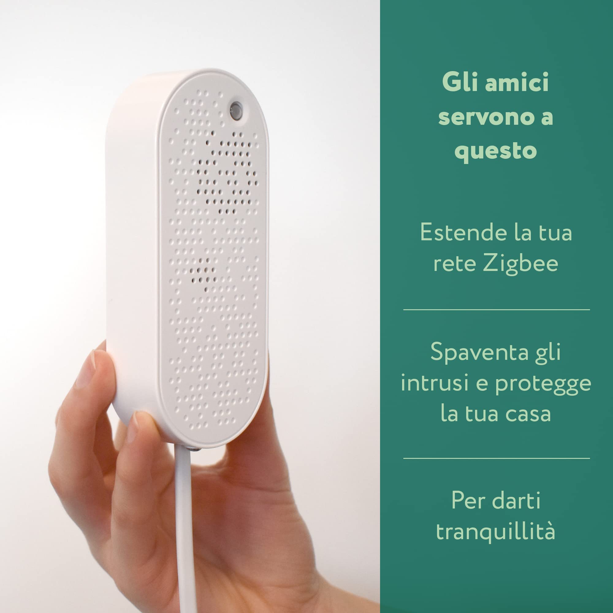frient Smart Siren | Allarme intelligente di sicurezza | 90 dBm | Protezione antifurto | Batteria di backup | amplificatore di gamma Zigbee | Funziona con SmartThings, Home Assistant e Homey