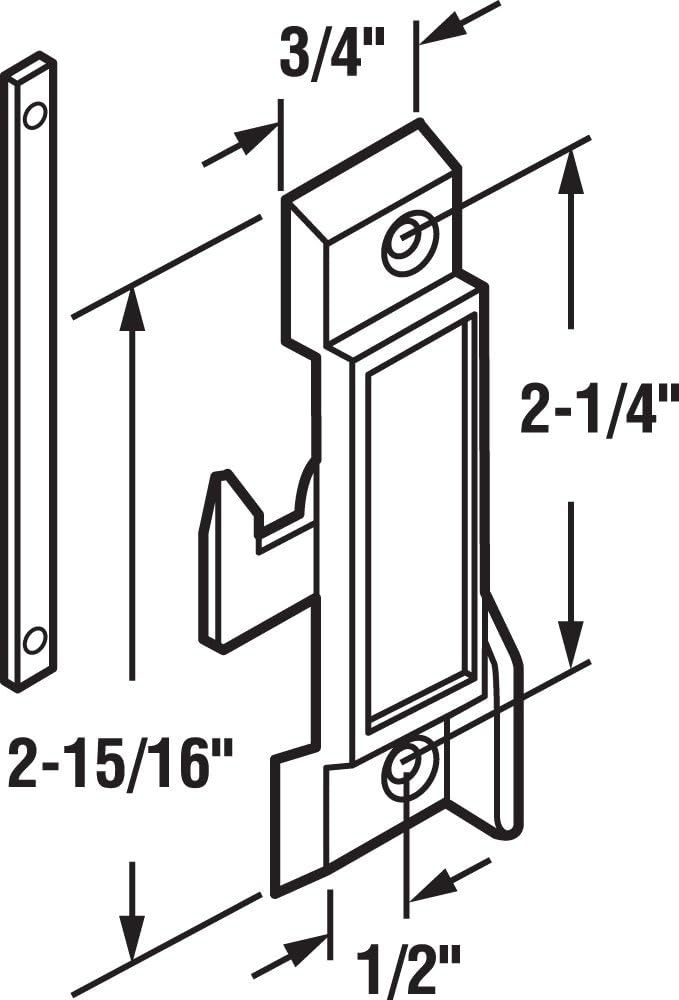 Prime-Line F 2512 Sash Lock, 5/8 In. Latch Projection, Fits Vinyl and Aluminum Sliding Windows, Diecast Zinc, Painted Black, (Single Pack)