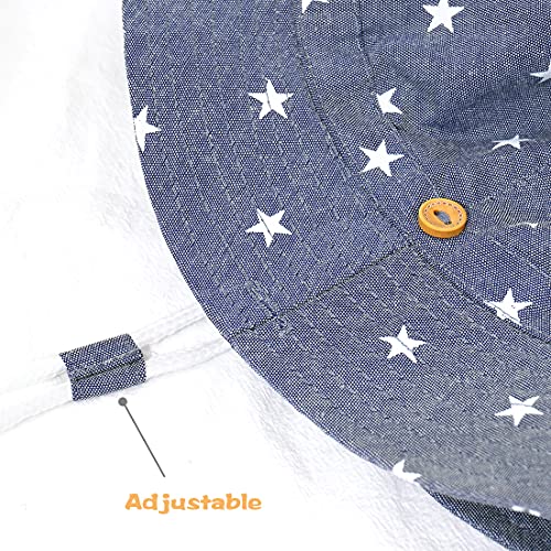 Tidefire Baby Sun Hat Toddler Kids Bucket Cute Summer Travel Outdoor Infant Beach Fisherman Hat For Boys Girls Gray Stars 12-24 Months #TOP5