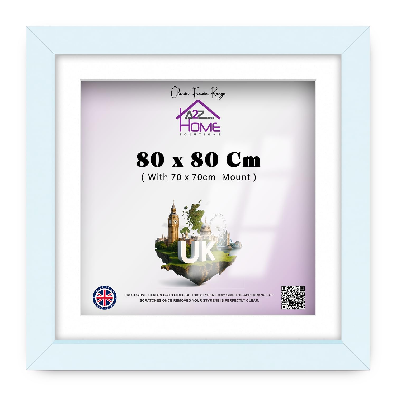 A2Z Home Solutions | Contemporary 80 X 80 Cm Frame With 70 X 70 Cm White Mount — Showcase Portraits And Landscapes In Vertical Or Horizontal Layouts For Galleries And Home Display 32 X 32 Inch