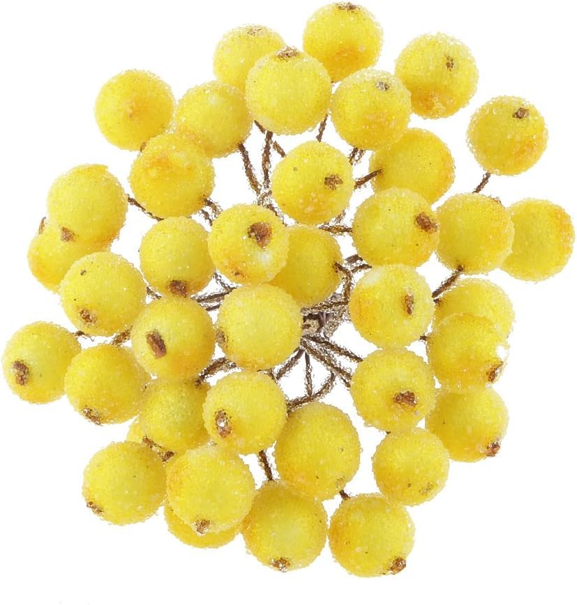 Maimeili 400 PCS Natural Artificial Holly Frosted Berries on 200 Wire Stems for Christmas Tree Decorations Wreath Craft Use Wedding Party Favor Home Bathroom Table Vase Filler