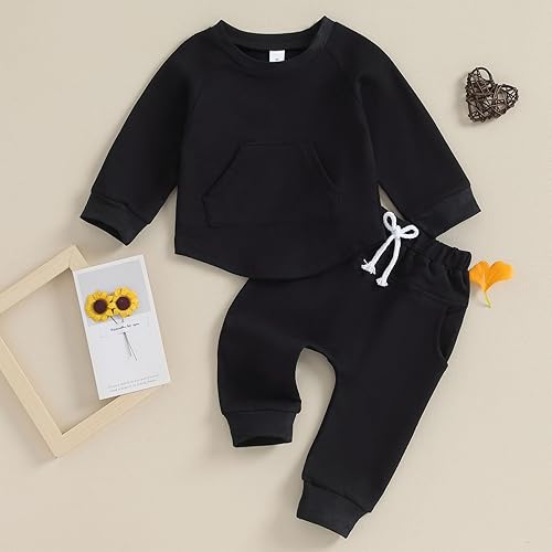 Miniatura 2 de VISGOGO Ropa para bebé niño de 3 a 6 meses, trajes con capucha para niños de 12 a 18 meses, pantalones deportivos para otoño e invierno
