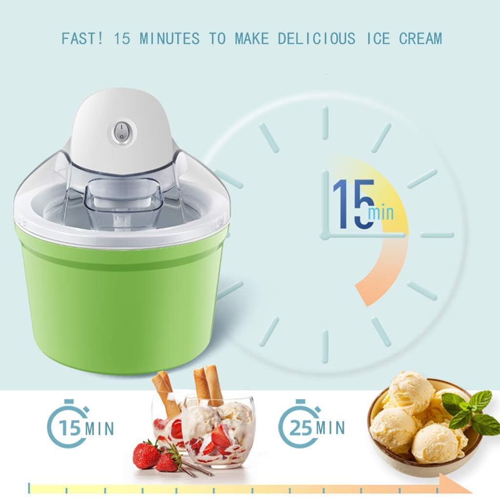 Small Automatic ice Cream Machine, Portable ice Cream Machine, ice Cream, Sorbet, Frozen Yogurt, Suitable for Home use, Suitable for Milk Tea Shops-Green, Orange Peng