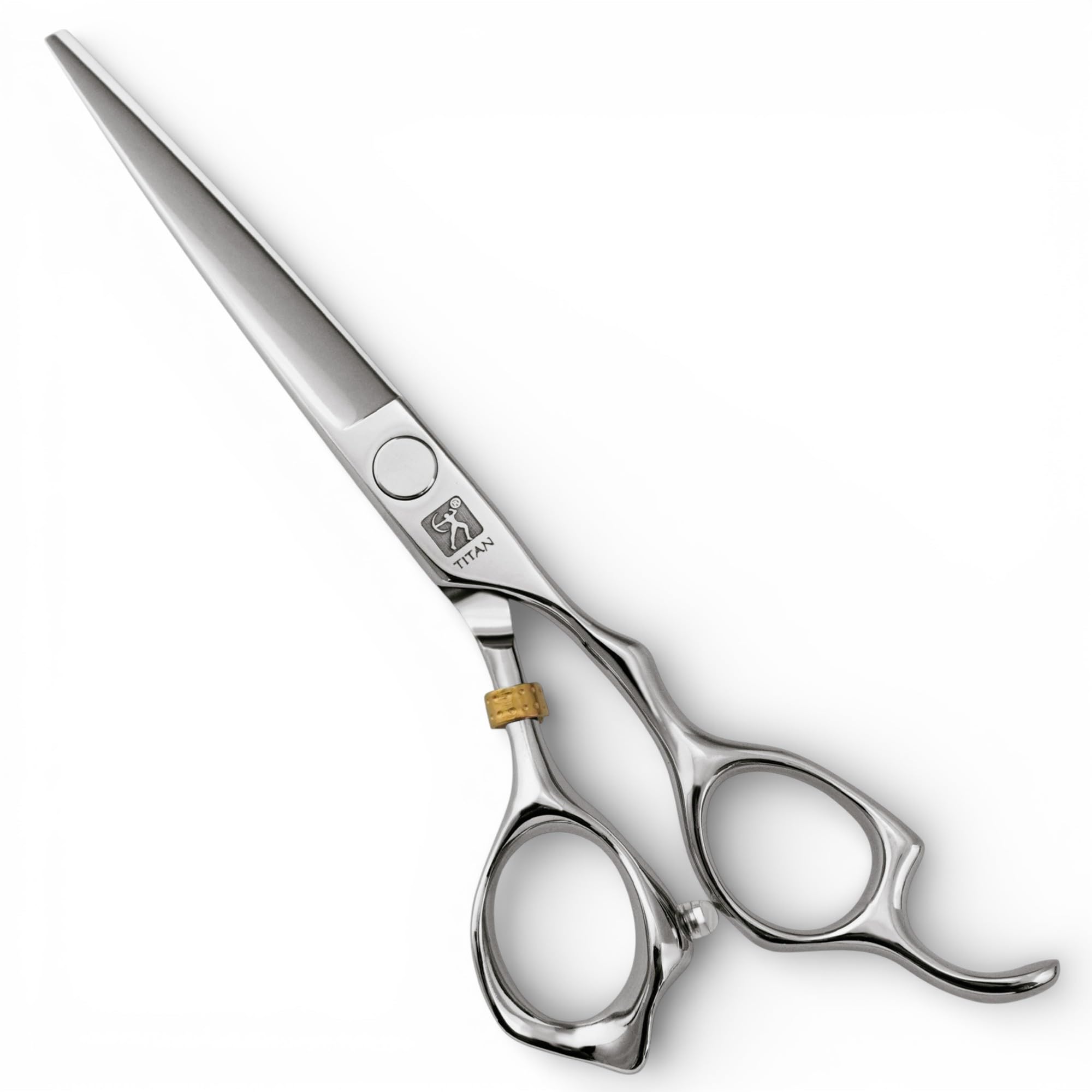 Titan T3D70 Professional Barber Scissors 7.0” 440C Japanese Steel Hair Cutting Scissors with Stabilizer, Precision Straight Hairdressing Scissors for Men & Women
