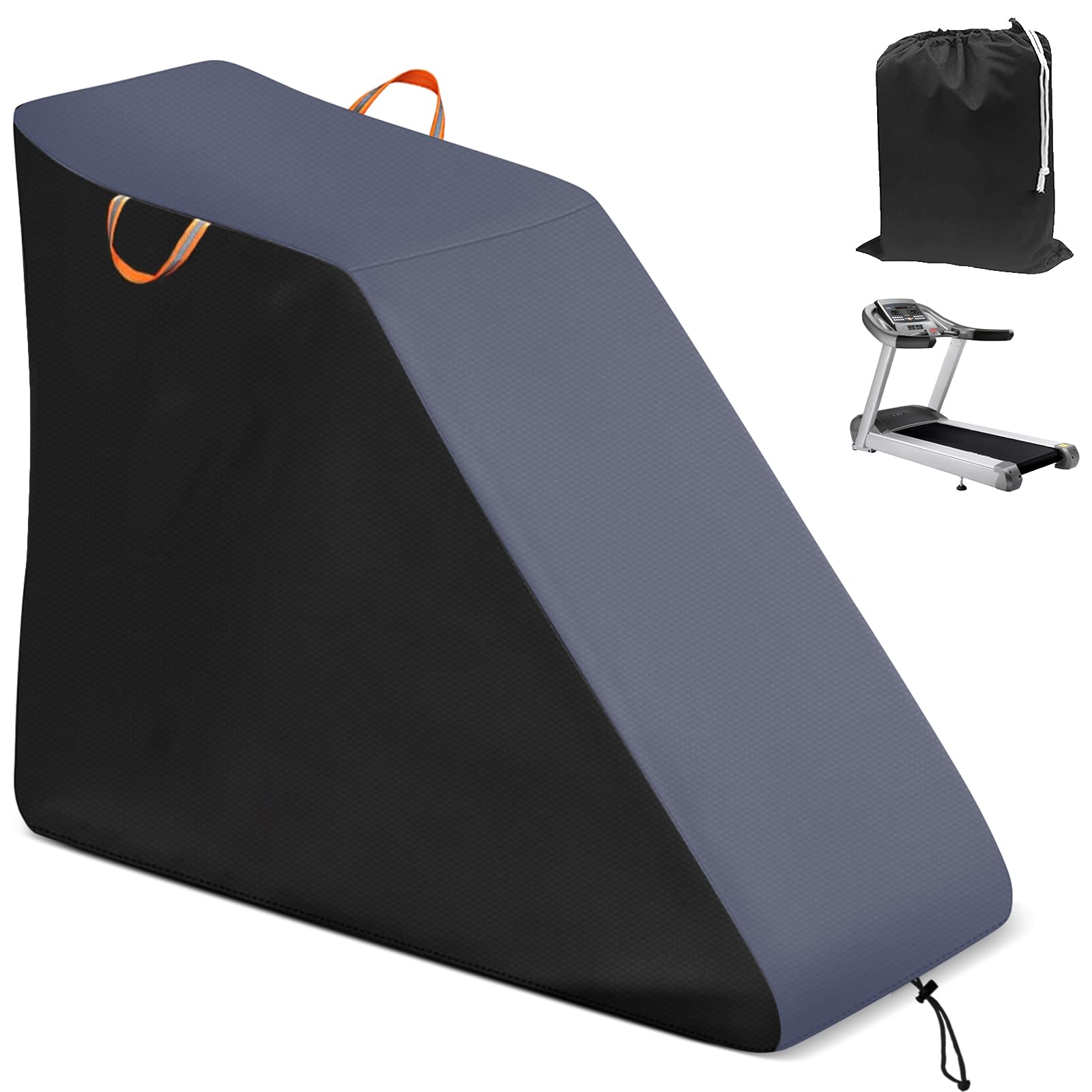 Treadmill Cover, Heavy Duty 600D Oxford Fabric Waterproof Treadmill Full Cover, Indoor Outdoor Universal Sports Fitness Equipment Treadmill Dust Cover (Black&Grey)-image-15