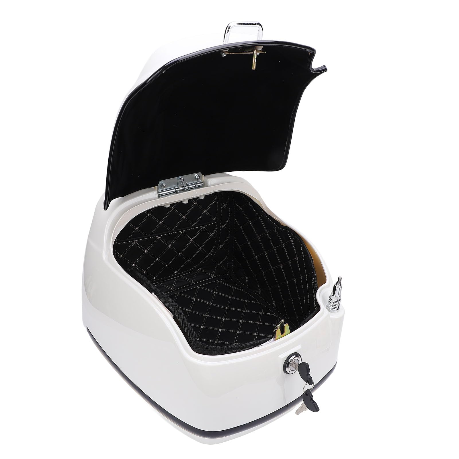 Housse de protection arrière pour moto, scooter, vélo électrique - Design rétro élégant - Résistante à l'eau - Capacité de 38 l - Coussin noir