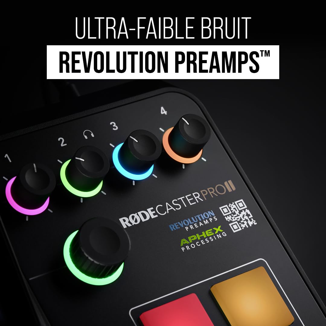 RØDE RØDECaster Pro II Console Production Audio Tout-en-Un, Bluetooth et Double USB-C, pour podcast, streaming, production musicale et création de contenu (Noir)