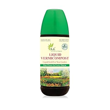 SJ Organics LIQUID Vermicompost For Plants - 450 ML | Equivalent to 5KG Vermicompost | With Measuring Cup | Fertilizers for Plant Home Garden | Enriched Plant Food Fertilisers | - image, photos
