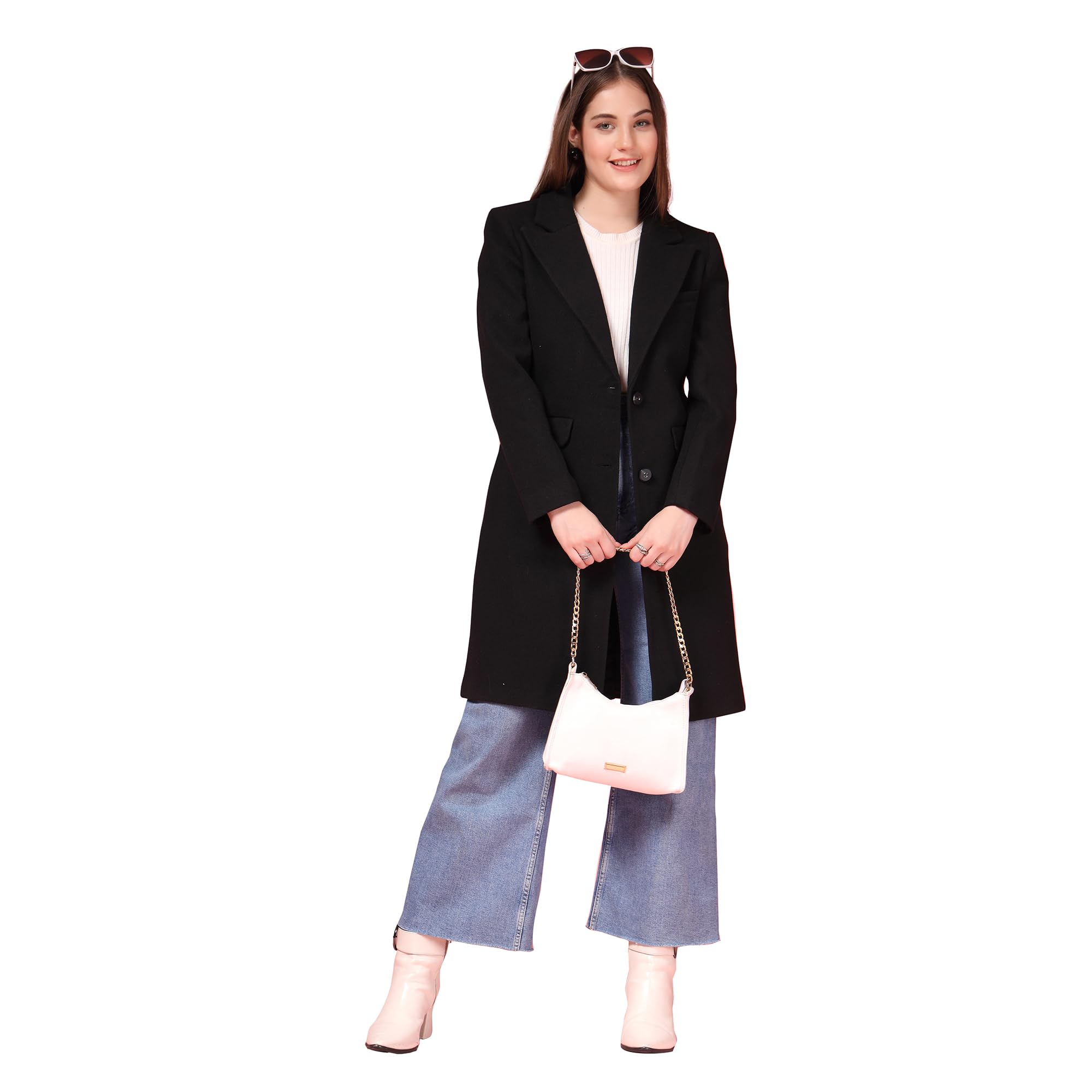 Notch Lapel Collared Over Coat BLACK-image-11