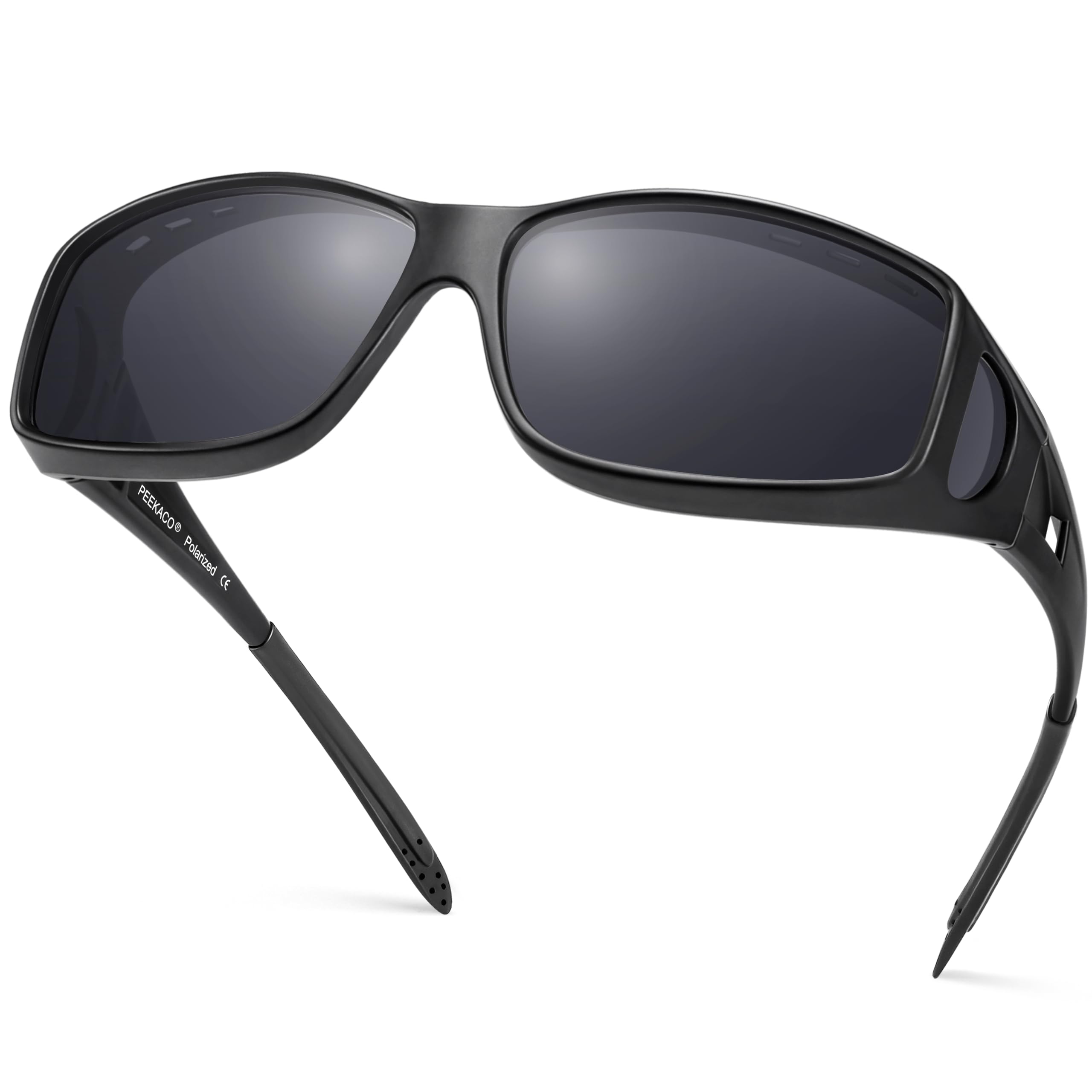 Polaryzowane fotochromowe okulary przeciwsłoneczne dla mężczyzn, metalowa oprawka ze stopu aluminium i magnezu, owijane okulary przeciwsłoneczne do jazdy samochodem, ochrona UV400, matowa czerń