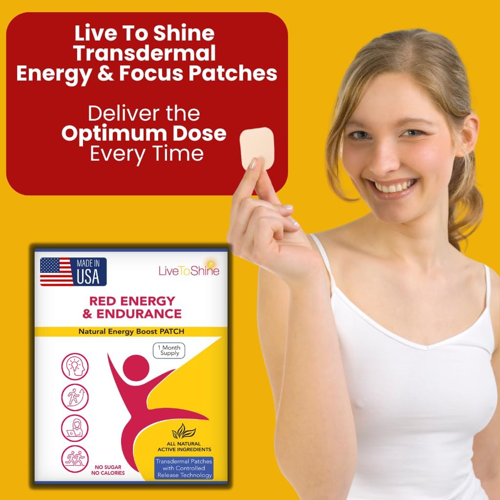 Red Energy & Endurance Patch - Natural Energy - USA Made - 30 Patches