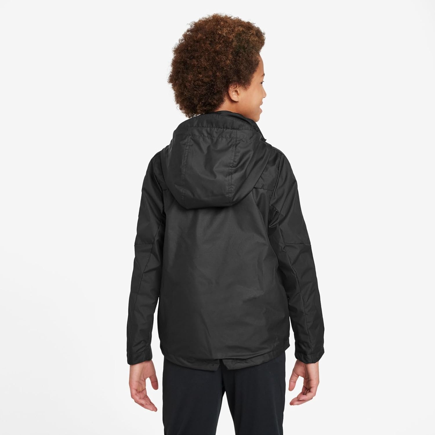 Nike Storm-FIT Academy Big Kids' Soccer Rain Jacket (DX5494-010, Black/White) Size X-Small