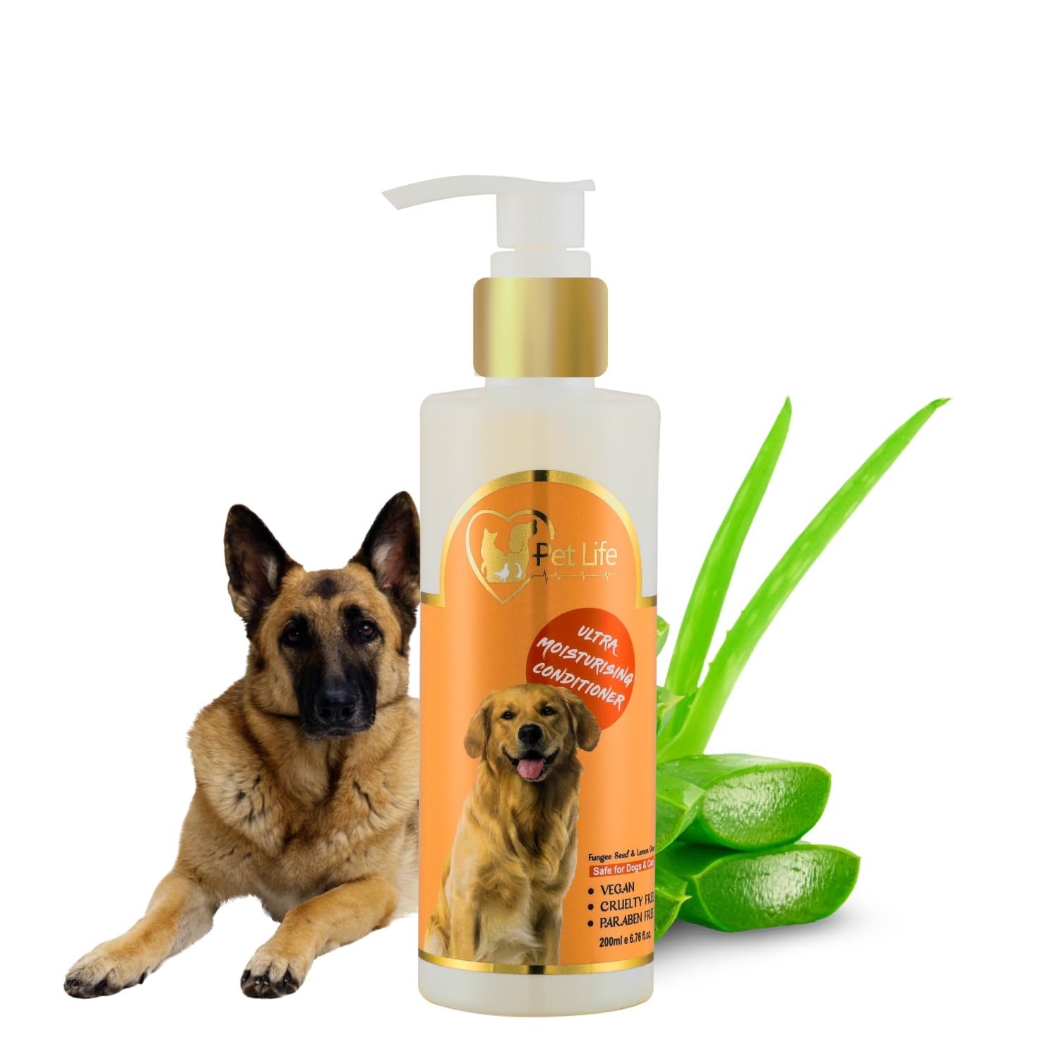 Pet Life Organic Ultra Moisturising Dog Conditioner for German Shepherd Dog & Puppy | Shiny & Healthy Coat | Silky, Soft & Smooth Hair Suitable for All Type of Dog, Paraben Free – 200ml (B0C7NG3CGK) Amazon Price History, Amazon Price Tracker