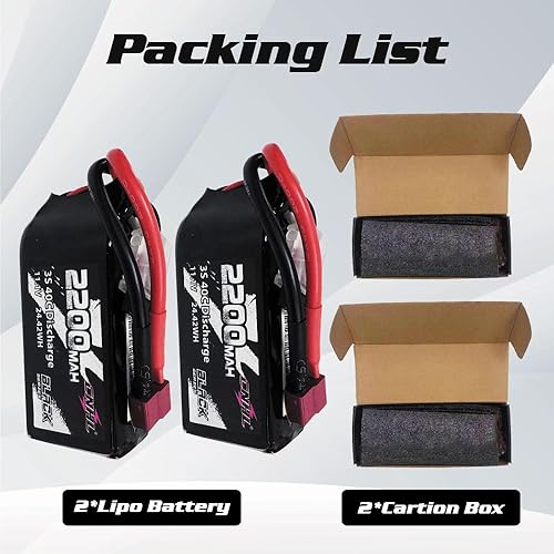 Miniatura 6 de CNHL Batería Lipo de 2200 mAh 3S 40C 11.1V Batería lipo corta con enchufe en T para avión a control remoto, coche, vehículos RC, barco, dron, FPV,