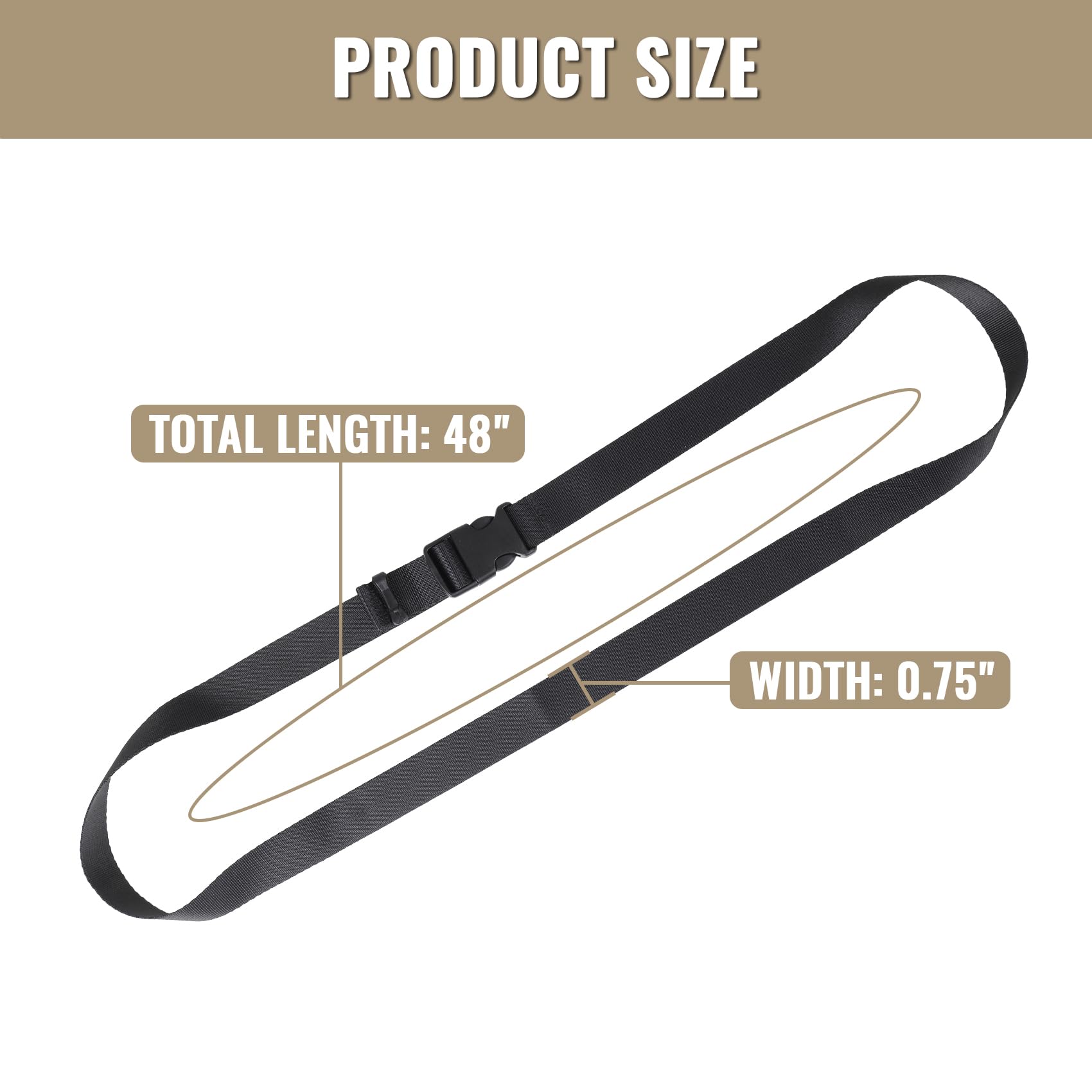 0.75”x48” Utility Straps with Buckle Quick Release Buckle St -4