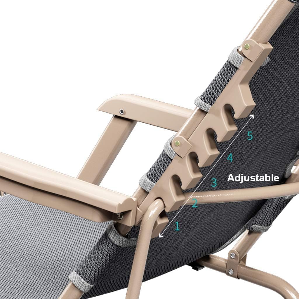 Zero Gravity Chair, Lounge Chair, Foldable Sun Loungers Deck Chairs Reclining Garden Chair Zero Gravity Chairs Relaxer Recliner Sunbed Adjustable for Patio Outdoor Camping Beach, Gray Design Max.260kg