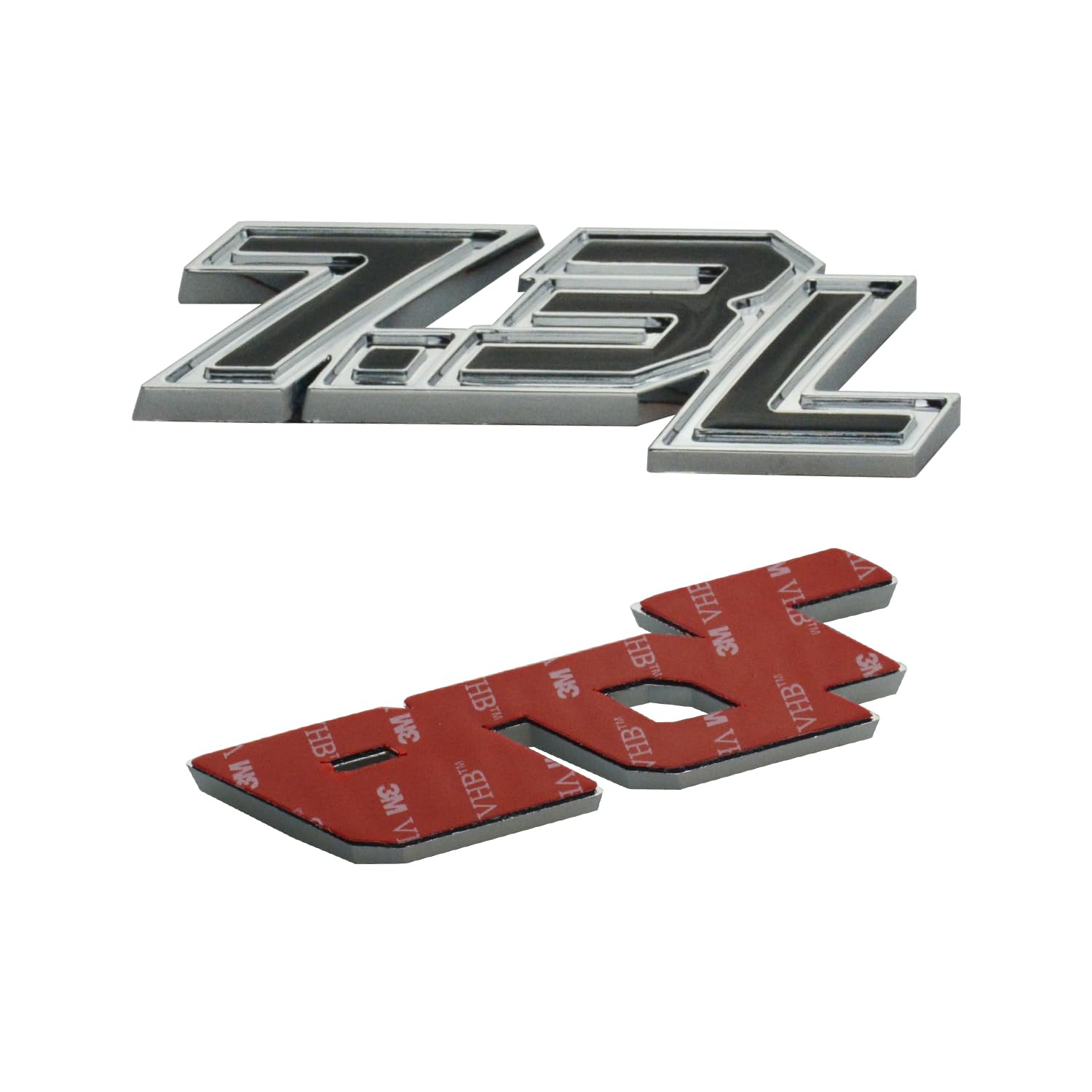 2X 7.3L Emblems 3D Badge Powerstroke Power Stroke Turbo Die-sel Fender  (White, image size:1500x1500