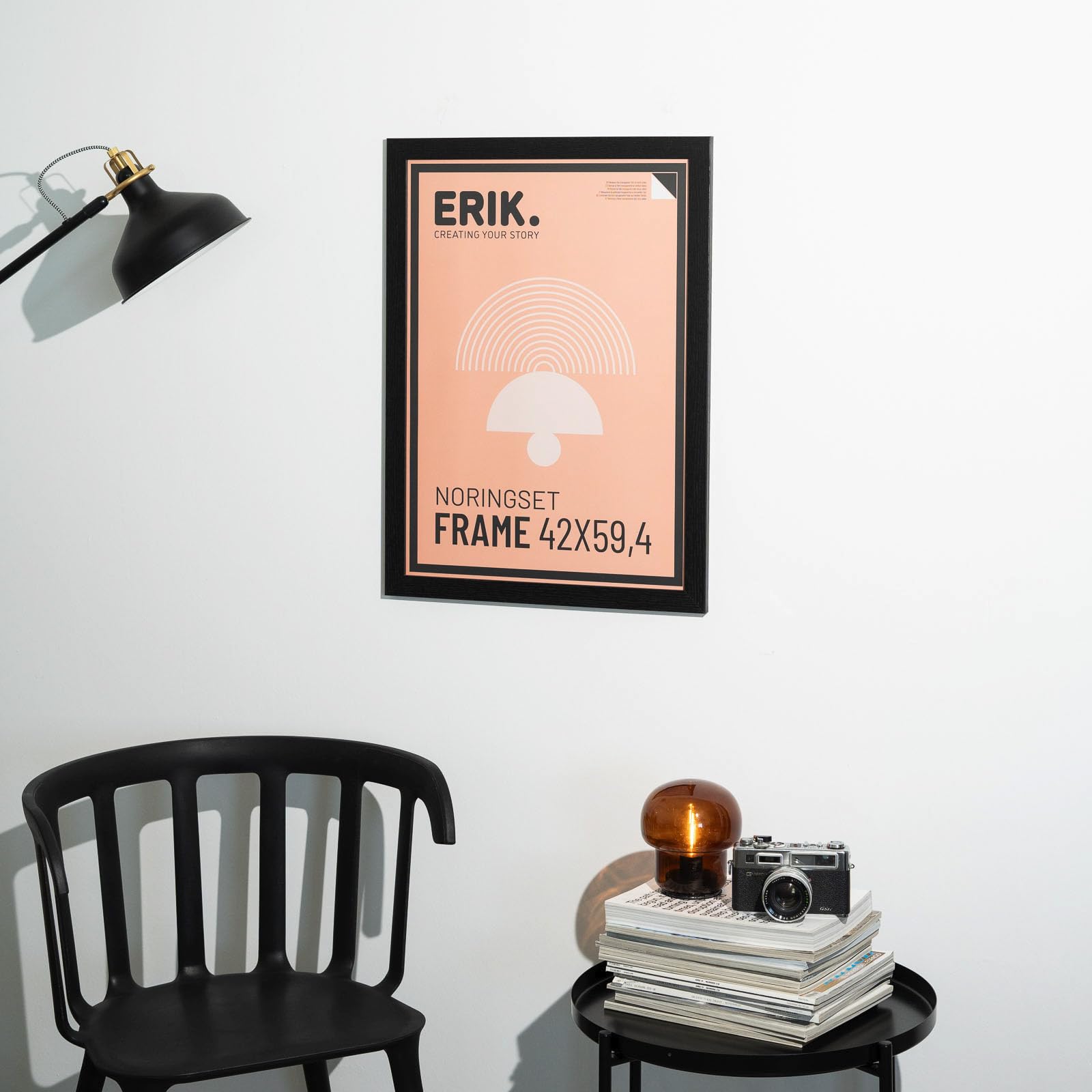 Cornice A2 In Legno MDF - 42x59.4 Cm, Nero, Per Poster, Puzzle O Foto, Con Vetro Sintetico - Foto 7