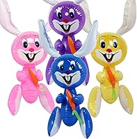 Vista 1 de ArtCreativity Conejito de Pascua inflable de 23 pulgadas con inflables de zanahoria, juego de 4 conejitos inflables, suministros de búsqueda