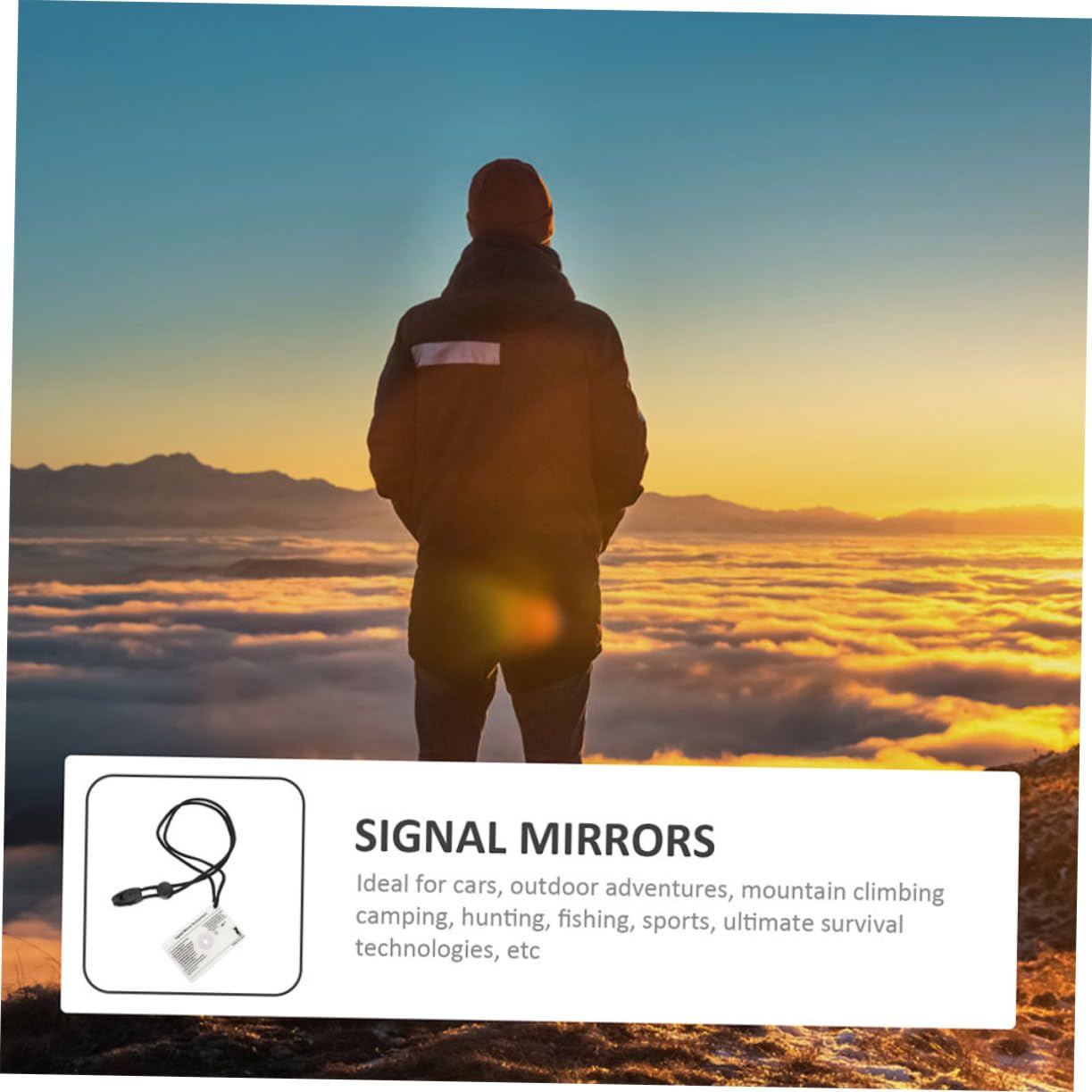 YARNOW 8pièces Miroir De Signalisation De Survie Plein Air De Réfléchissant pour Camping Et Randonnée Accessoire pour Urgences Et Orientation