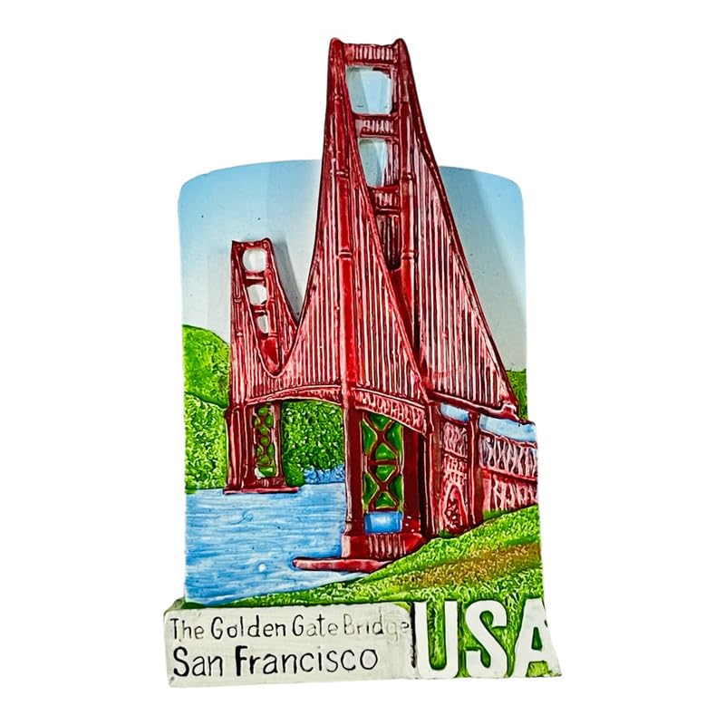Moira 3D Resin Magnet for Fridge Decoration Travel Souvenir USA Golden Gate Bridge
