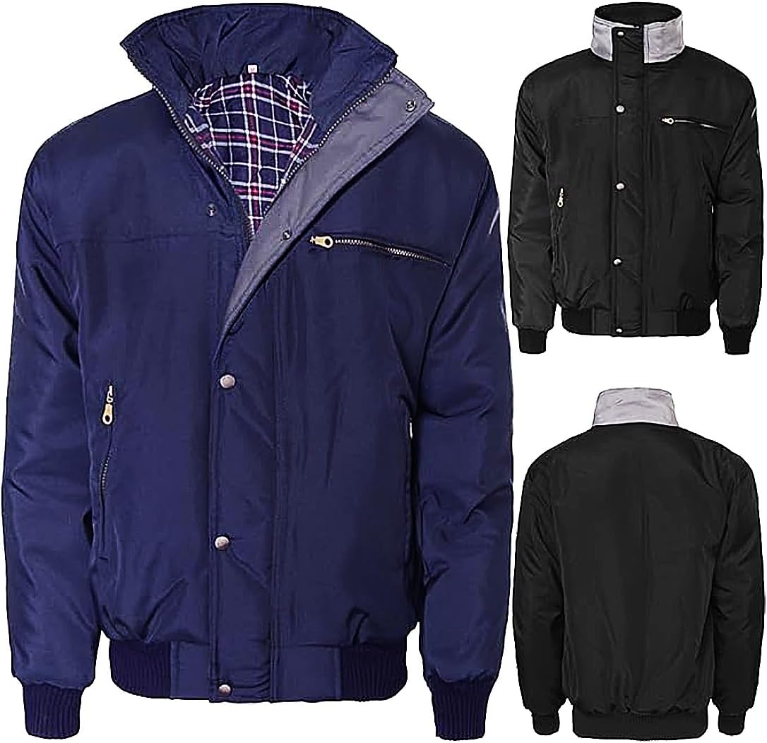 Gal Moda New Mens Lined Warm Sky Diver Bomber Work Winter Padded Classic Work Coat Jacket